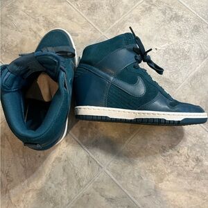 Blue Nike Dunk Sky Hi Wedge Sneakers 6.5